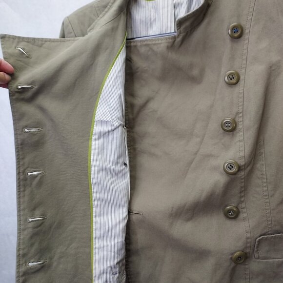 Topshop Jacket Women US 10 M Double Breasted Olive Green Lined Military Buttons - Picture 6 of 14